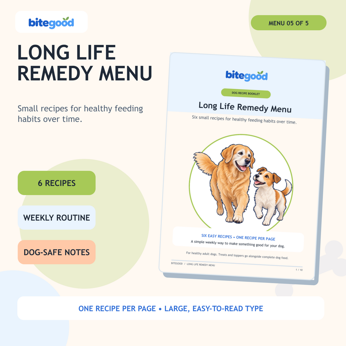 5-in-1 Dog Recipe Menu + Longer Living Plan